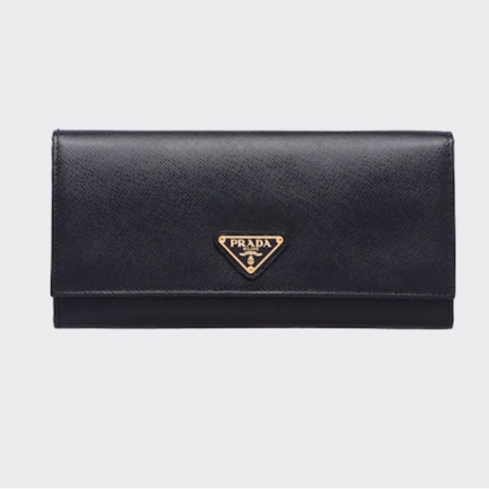 PRADA epileather black continental wallet